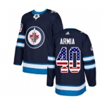 Adidas Winnipeg Jets #40 Joel Armia Authentic Navy Blue USA Flag Fashion NHL Jersey