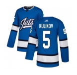 Adidas Winnipeg Jets #5 Dmitry Kulikov Premier Blue Alternate NHL Jersey