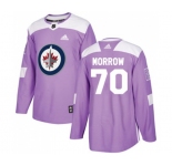 Adidas Winnipeg Jets #70 Joe Morrow Authentic Purple Fights Cancer Practice NHL Jersey