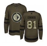 Adidas Winnipeg Jets #81 Kyle Connor Authentic Green Salute to Service NHL Jersey