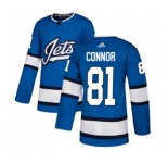 Adidas Winnipeg Jets #81 Kyle Connor Premier Blue Alternate NHL Jersey