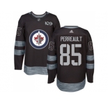 Men Adidas Winnipeg Jets #85 Mathieu Perreault Black 1917-2017 100th Anniversary Stitched NHL Jersey
