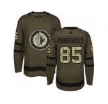 Men Adidas Winnipeg Jets #85 Mathieu Perreault Green Salute to Service Stitched NHL Jersey