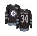 Men's Adidas Winnipeg Jets #34 Michael Hutchinson Authentic Black 1917-2017 100th Anniversary NHL Jersey