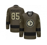 Men's Reebok Winnipeg Jets #85 Mathieu Perreault Authentic Green Salute to Service NHL Jersey