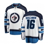Winnipeg Jets #16 Laurie Boschman Fanatics Branded White Away Breakaway NHL Jersey