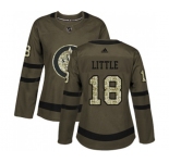 Women Adidas Winnipeg Jets #18 Bryan Little Authentic Green Salute to Service NHL Jersey