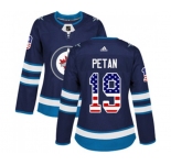 Women Adidas Winnipeg Jets #19 Nic Petan Authentic Navy Blue USA Flag Fashion NHL Jersey