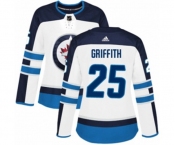 Women Adidas Winnipeg Jets #25 Seth Griffith Authentic White Away NHL Jersey