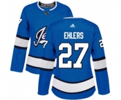 Women Adidas Winnipeg Jets #27 Nikolaj Ehlers Premier Blue Alternate NHL Jersey