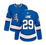 Women Adidas Winnipeg Jets #29 Patrik Laine Authentic Blue Alternate NHL Jersey