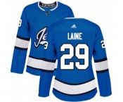 Women Adidas Winnipeg Jets #29 Patrik Laine Premier Blue Alternate NHL Jersey