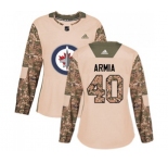 Women Adidas Winnipeg Jets #40 Joel Armia Authentic Camo Veterans Day Practice NHL Jersey