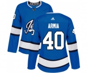 Women Adidas Winnipeg Jets #40 Joel Armia Premier Blue Alternate NHL Jersey