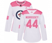 Women Adidas Winnipeg Jets #44 Josh Morrissey Authentic White Pink Fashion NHL Jersey