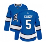 Women Adidas Winnipeg Jets #5 Dmitry Kulikov Premier Blue Alternate NHL Jersey