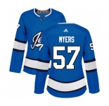 Women Adidas Winnipeg Jets #57 Tyler Myers Premier Blue Alternate NHL Jersey