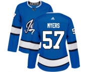 Women Adidas Winnipeg Jets #57 Tyler Myers Premier Blue Alternate NHL Jersey