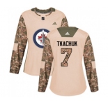 Women Adidas Winnipeg Jets #7 Keith Tkachuk Authentic Camo Veterans Day Practice NHL Jersey