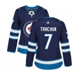 Women Adidas Winnipeg Jets #7 Keith Tkachuk Authentic Navy Blue Home NHL Jersey