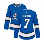 Women Adidas Winnipeg Jets #7 Keith Tkachuk Premier Blue Alternate NHL Jersey