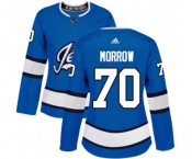 Women Adidas Winnipeg Jets #70 Joe Morrow Premier Blue Alternate NHL Jersey