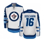 Women Reebok Winnipeg Jets #16 Laurie Boschman Authentic White Away NHL Jersey