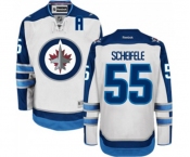 Women Reebok Winnipeg Jets #55 Mark Scheifele Authentic White Away NHL Jersey