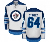 Women Reebok Winnipeg Jets #64 Logan Stanley Authentic White Away NHL Jersey
