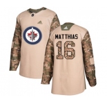 Youth Adidas Winnipeg Jets #16 Shawn Matthias Authentic Camo Veterans Day Practice NHL Jersey