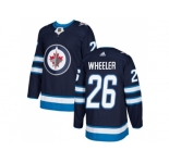 Youth Adidas Winnipeg Jets #26 Blake Wheeler Navy Blue Home Authentic Stitched NHL Jersey