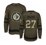 Youth Adidas Winnipeg Jets #27 Nikolaj Ehlers Authentic Green Salute to Service NHL Jersey