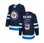 Youth Adidas Winnipeg Jets #5 Dmitry Kulikov Authentic Navy Blue USA Flag Fashion NHL Jersey