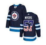 Youth Adidas Winnipeg Jets #57 Tyler Myers Authentic Navy Blue USA Flag Fashion NHL Jersey