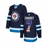 Youth Adidas Winnipeg Jets #7 Ben Chiarot Authentic Navy Blue USA Flag Fashion NHL Jersey