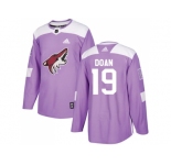 Men Adidas Phoenix Coyotes #19 Shane Doan Purple Authentic Fights Cancer Stitched NHL Jersey