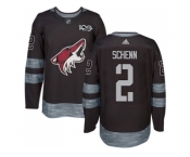 Men Adidas Phoenix Coyotes #2 Luke Schenn Black 1917-2017 100th Anniversary Stitched NHL Jersey