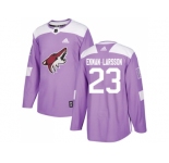 Men Adidas Phoenix Coyotes #23 Oliver Ekman-Larsson Purple Authentic Fights Cancer Stitched NHL Jersey