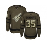 Men Adidas Phoenix Coyotes #35 Louis Domingue Green Salute to Service Stitched NHL Jersey
