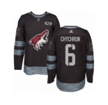 Men's Adidas Arizona Coyotes #6 Jakob Chychrun Authentic Black 1917-2017 100th Anniversary NHL Jersey