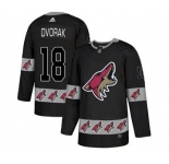 Men's Coyotes #18 Christian Dvorak Black Team Logo Fashion Stitched Hockey Jersey