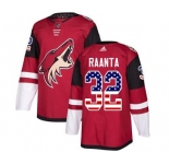 Men's Coyotes #32 Antti Raanta Maroon Home USA Flag Stitched Hockey Jersey