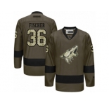 Men's Reebok Arizona Coyotes #36 Christian Fischer Authentic Green Salute to Service NHL Jersey