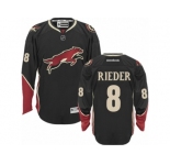 Men's Reebok Arizona Coyotes #8 Tobias Rieder Authentic Black Third NHL Jersey