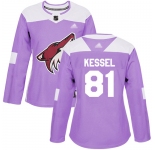 Arizona Coyotes #81 Phil Kessel Purple Authentic Fights Cancer Women's Stitched Hockey Jersey