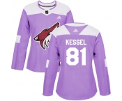 Arizona Coyotes #81 Phil Kessel Purple Authentic Fights Cancer Women's Stitched Hockey Jersey