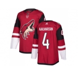Youth Adidas Phoenix Coyotes #4 Niklas Hjalmarsson Maroon Home Authentic Stitched NHL Jersey
