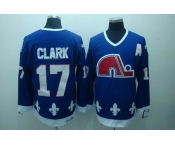 nhl quebec nordiques #17 clark blue(ccm)