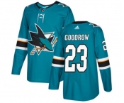 Adidas San Jose Sharks #23 Barclay Goodrow Premier Teal Green Home NHL Jersey