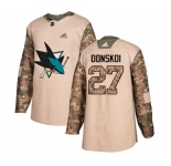 Adidas San Jose Sharks #27 Joonas Donskoi Authentic Camo Veterans Day Practice NHL Jersey
